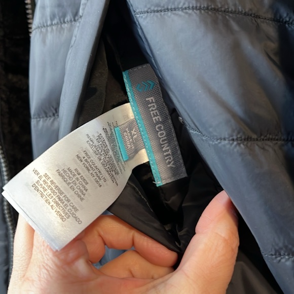 Free Country Black Puffer Jacket w/ Super Soft Faux Fur Lining - Picture 5 of 11